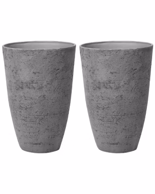 Lot de 2 pots de fleurs CAMIA 51 cm Gris