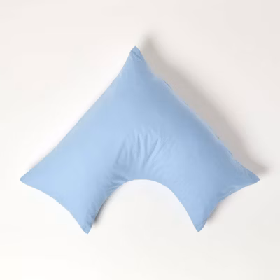 Taie d&rsquo;oreiller cervical bleu 100% coton égyptien 200 fils – HOMESCAPES