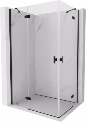 Mexen Mist-H Duo cabine de douche pivotante gauche 115 x 85 cm, transparent, noir – 8A5-115L-085P-70-00