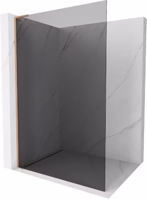 Mexen Kioto L paroi de douche Walk-in 70 x 200 cm, graphite, cuivre brossé – 800-070-103-65-40