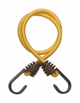Lot de 2 tendeurs en caoutchouc à crochets, 8mmx60cm, jaune – THIRARD
