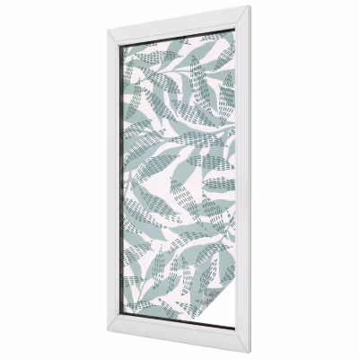 Film dépoli blanc adhésif Wallfluent 50×116 cm de protection d&rsquo;intimité Feuilles Vertes 1 rol.