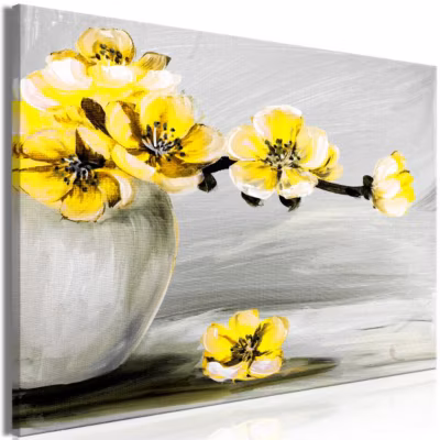 Tableau Fleurs Lightness of Light (1 Part) Wide Yellow 90×60 cm