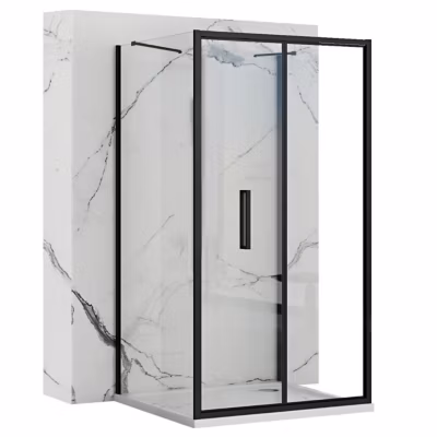 Cabine De Douche Adossée Au Mur Rea Rapid Fold 90X100 Black