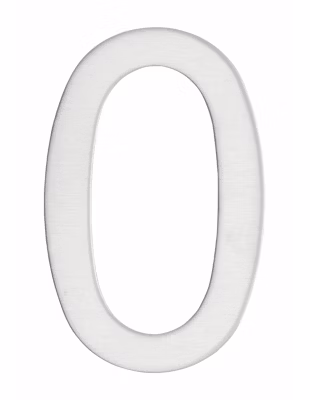 Chiffre 0 adhésif, inox, H.76mm – THIRARD