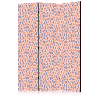 Paravent -Motif Animal Coloré à Pois Bleu-Rose