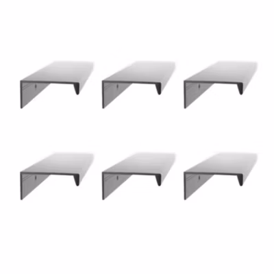 6 Un. poignées de meuble cuisine et salle de bain profil  aluminium anodisé Ext. 84X8MM – – entraxe  64MM