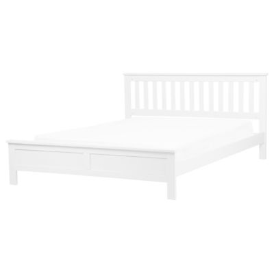 Lit avec sommier Bois de pin MAYENNE 160 x 200 cm Blanc
