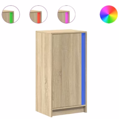 Buffet avec LED chêne sonoma 42,5x34x85 cm bois d&rsquo;ingénierie vidaXL