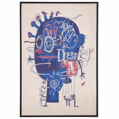 Imprimé sur toile TREPPIO Motif abstrait 63 x 99 cm Bleu