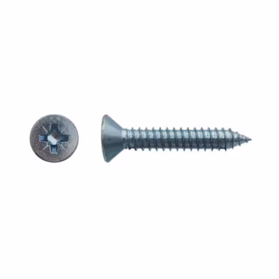 1000 Vis à Tôle Tête Fraisée Pozidriv 3.9 x 12.7 mm – DIN 7982 – Zingué blanc – D-Work
