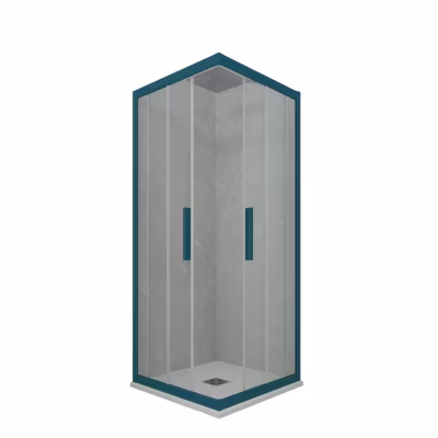 Cabine parois de douche coulissante 70×75 cm H 200 en PVC Vert Night Watch Verre Transparent mod. Kolors