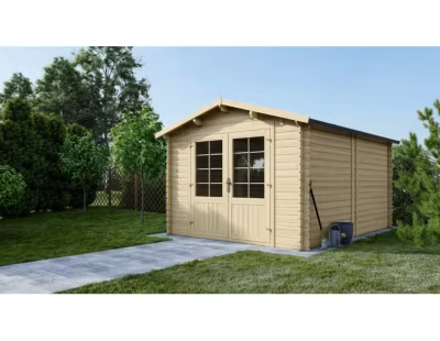 Abri de jardin en bois – 12m2 – 3x4m – Ep. 28mm – Couleur: naturel – DOM661