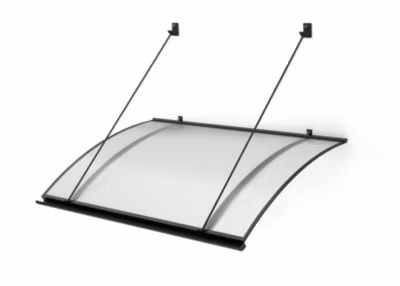 ARCTOM Auvent Turk 140×82, couleur anthracite RAL7016, plaque incolore