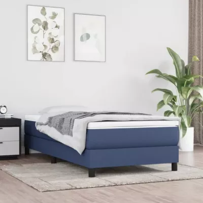 347740 vidaXL Matelas de lit à ressorts ensachés Bleu 100×200 cm epaisseur 20 cm Tissu