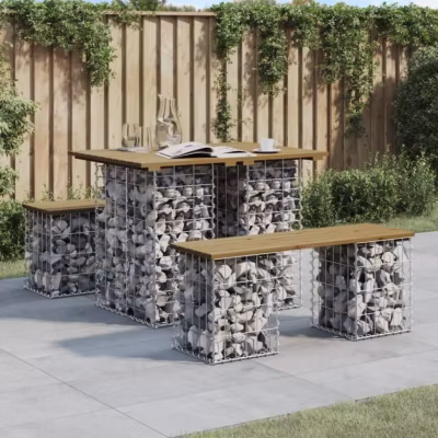 vidaXL Banc de jardin design gabion 100x70x72 cm bois de pin imprégné 834367