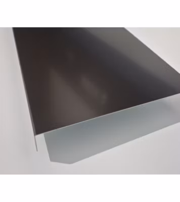 Bande de rive Marron, RAL 1247 Sat, épaisseur 1 mm, 1 pli retour 3 cm , Largeur  29 cm , Longueur 140 cm