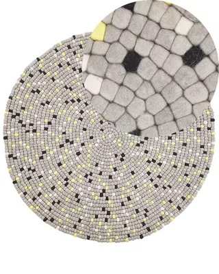 Tapis PENEK Gris clair 140 cm Laine