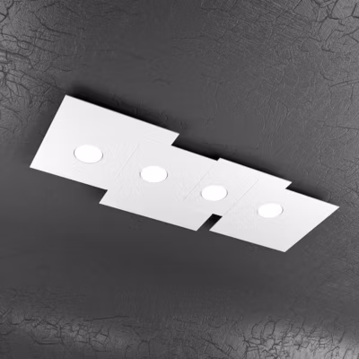 Plafonnier rectangulaire Toplight 4 lumières Plate avec culot GX53, structure anthracite, design moderne 86x37x3cm