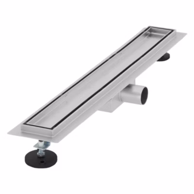 Caniveau de Douche 60 cm 2en1 à Carreler, Argent, Acier Inoxydable