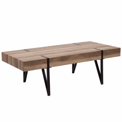 Table basse industriel enbois d&rsquo;ingénierie marron ADENA