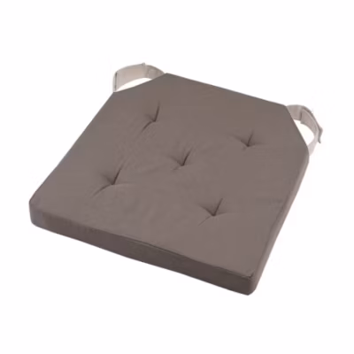 Lot de 4 galettes de chaise Duo velcro 38×38 taupe lin