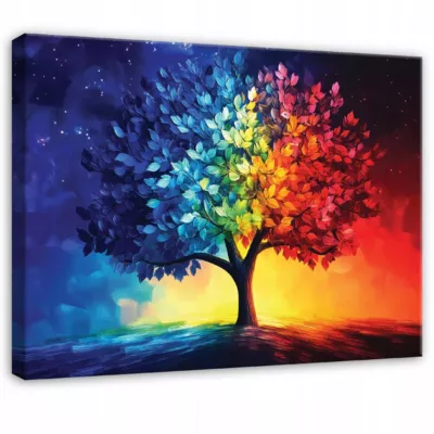 Tableau Déco Abstrait Arbre Moderne 60×40 cm XXL Tableau Décoration Murale Impression sur Toile pour salon chambre cuisine