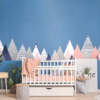 Stickers enfant montagnes scandinaves zalnaka 50 x 85 cm