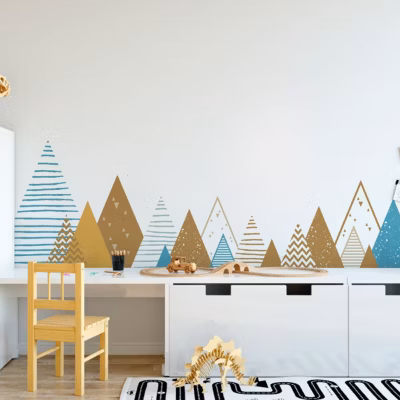 Stickers enfant montagnes scandinaves ememrika 80 x 135 cm