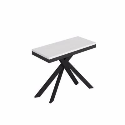 Console extensible 90×40/300 cm Saki Evolution frêne blanc structure anthracite