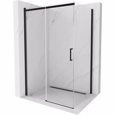 Mexen Omega cabine de douche coulissante 130 x 90 cm, transparent, noir – 825-130-090-70-00