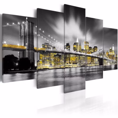 Tableau Villes NYC: yeux en ambre 100×50 cm