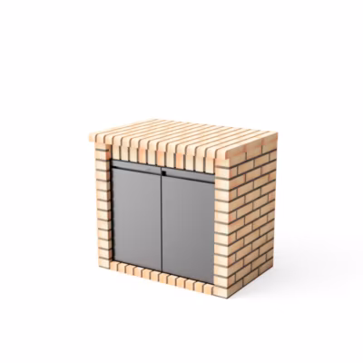 MOVELAR – Module latéral avec portes VOLTERRA pour Barbecue en Béton Préfabriqué – Usage Extérieur