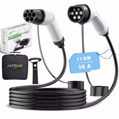 JATRHG câble de recharge 11kW / 16A triphasé, 10m, type 2 vers type 2, pour véhicules électriques et hybrides rechargeables