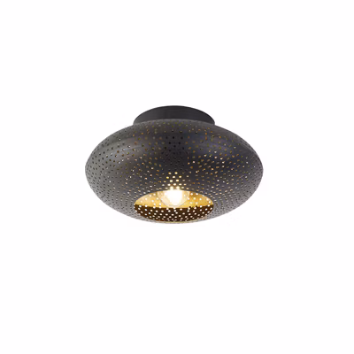 Plafonnier oriental noir avec or 25 cm – Radiance