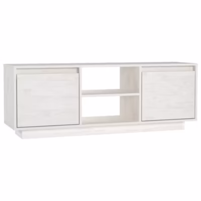 Prolenta Premium –  Meuble TV Blanc 110x30x40 cm Bois de pin massif