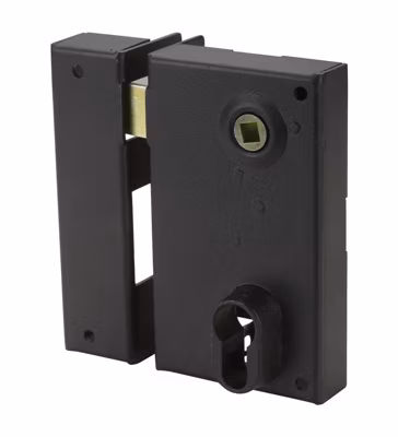 Serrure en applique Bricard monopoint verticale à fouillot Ouvrant Gauche 35 mm Pour grilles et portails