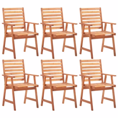 Chaises à manger d&rsquo;extérieur lot de 6 Acacia massif vidaXL