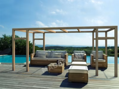 Pergola bois MONTREUIL  500×300 cm  très résistant  lamellé-collé