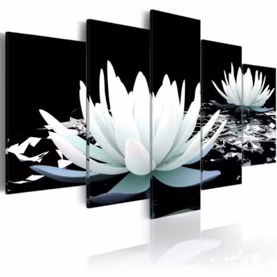 Tableau Fleurs Alabaster reflection 100×50 cm