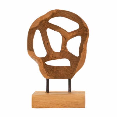 Sculpture en bois marron 18x10x27 cm