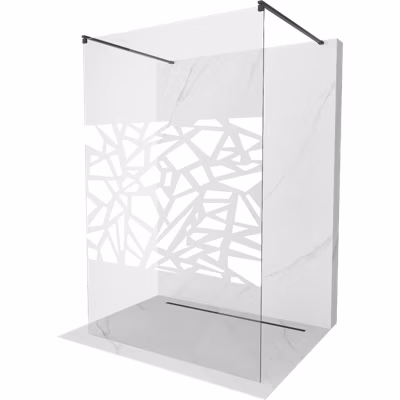 Mexen Kioto paroi de douche autoportante 120 x 200 cm, motif blanc 8 mm, noir – 800-120-002-70-85