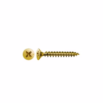 100 Vis Bois Tête Fraisée Pozidriv YELLOX + pointe 4CUT F/Total 4.5 x 70 mm – Zingué Bichromaté Cr3 – D-Work