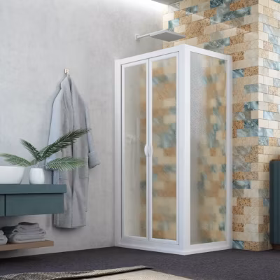 Cabine parois de douche saloon 90×95 ouv. 95 CM H 190 en Acrylique mod. Delta Duo