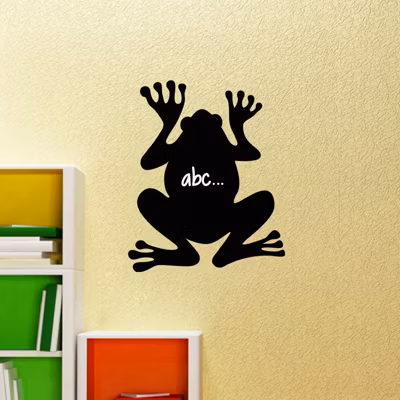 Sticker ardoise tableau noir – stickers muraux adhésif effaçable – SILHOUETTE GRENOUILLE – 80x65cm