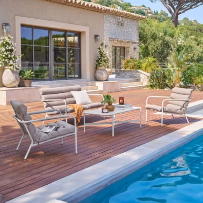 Salon de jardin Solani 4 places argile – Hespéride