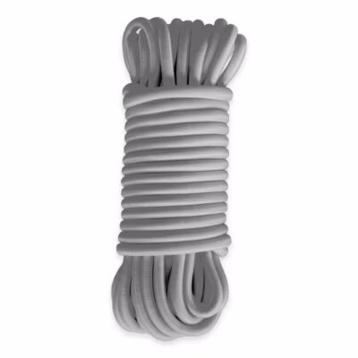 Sandow élastique Gris 15 mètres – Qualité PRO TECPLAST 9SW – Tendeur pour bâche de diamètre 9 mm