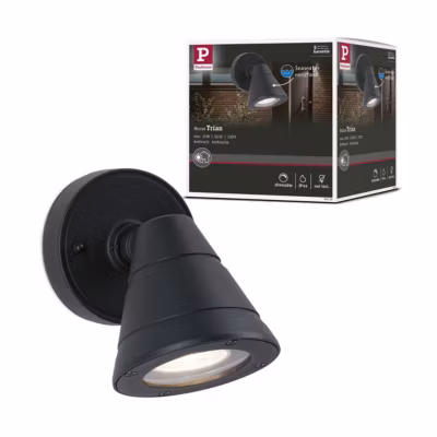 Applique d&rsquo;extérieur Trian résistant à l&rsquo;eau de mer IP44 rond 100×130 mm max. 35W 230V Anthracite Aluminium