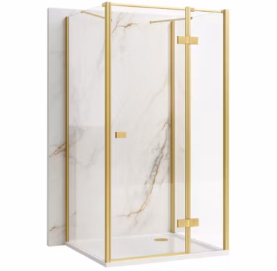Cabine De Douche D&rsquo;Angle Rea Atlas Brush Gold 80X80 Left