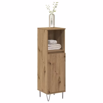 Armoire de salle de bain-Meuble de salle de bain chêne artisanal 30x30x100 cm 955643